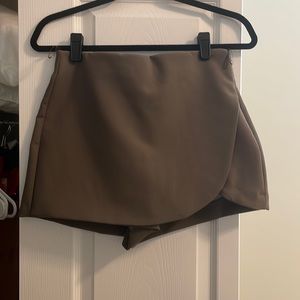 Zara Brown Mini Skort NWT
